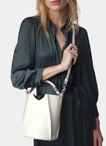Sac seau en cuir grainé ZADIG&VOLTAIRE Blanc